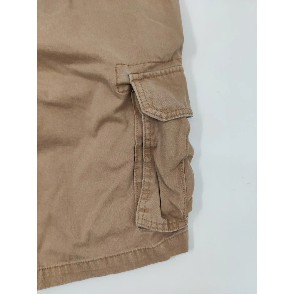 Old Navy Men 34 Cargo Shorts Khaki Tan Cotton Twill Utility Hiking Pockets 35x10